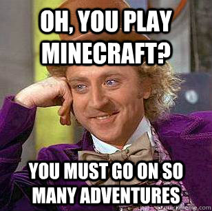 Oh, You play minecraft? You must go on so many adventures - Oh, You play minecraft? You must go on so many adventures  Condescending Wonka