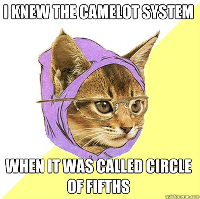 I knew the camelot system when it was called circle of fifths  Hipster Kitty