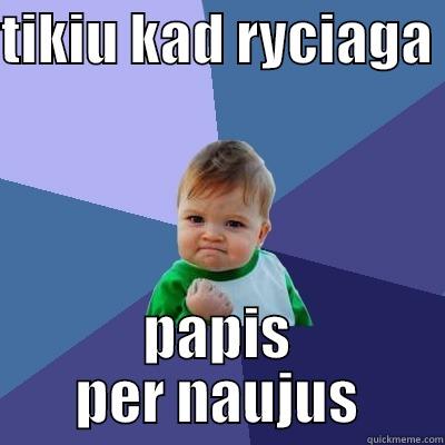 Ryciaga on faja - TIKIU KAD RYCIAGA  PAPIS PER NAUJUS Success Kid