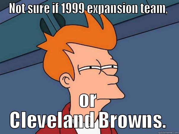 NOT SURE IF 1999 EXPANSION TEAM, OR CLEVELAND BROWNS. Futurama Fry