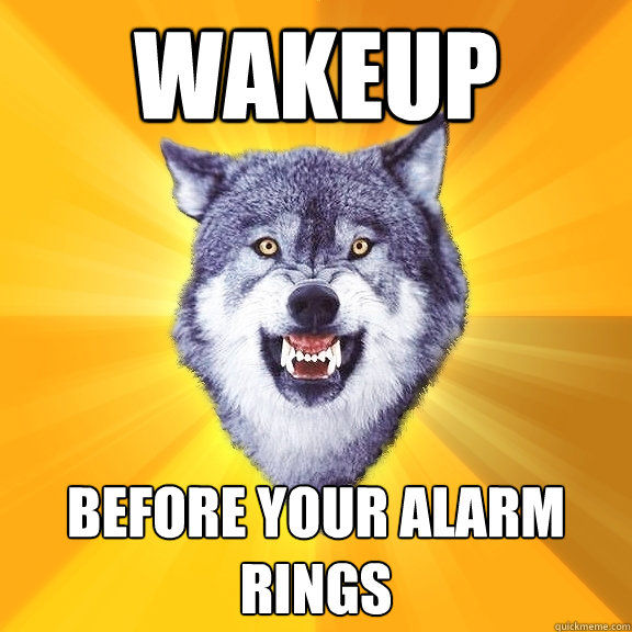 wakeup before your alarm rings  Courage Wolf