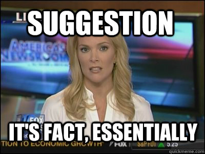 Suggestion It's fact, essentially  Megyn Kelly