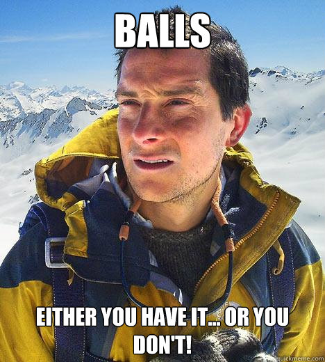 balls either you have it... or you don't! - balls either you have it... or you don't!  Bear Grylls