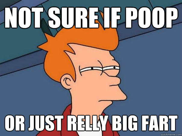 not sure if Poop Or just relly big fart  Futurama Fry