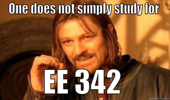 ONE DOES NOT SIMPLY STUDY FOR EE 342 Boromir