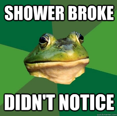 Shower broke didn't notice - Shower broke didn't notice  Foul Bachelor Frog