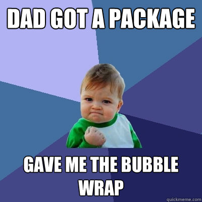 dad got a package gave me the bubble wrap - dad got a package gave me the bubble wrap  Success Kid