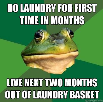 Do Laundry for First time in months Live next two months out of Laundry Basket - Do Laundry for First time in months Live next two months out of Laundry Basket  Foul Bachelor Frog