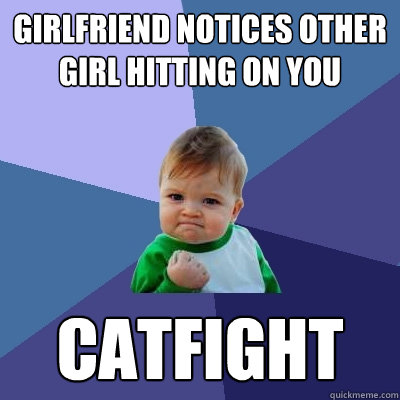 Girlfriend notices other girl hitting on you catfight  Success Kid