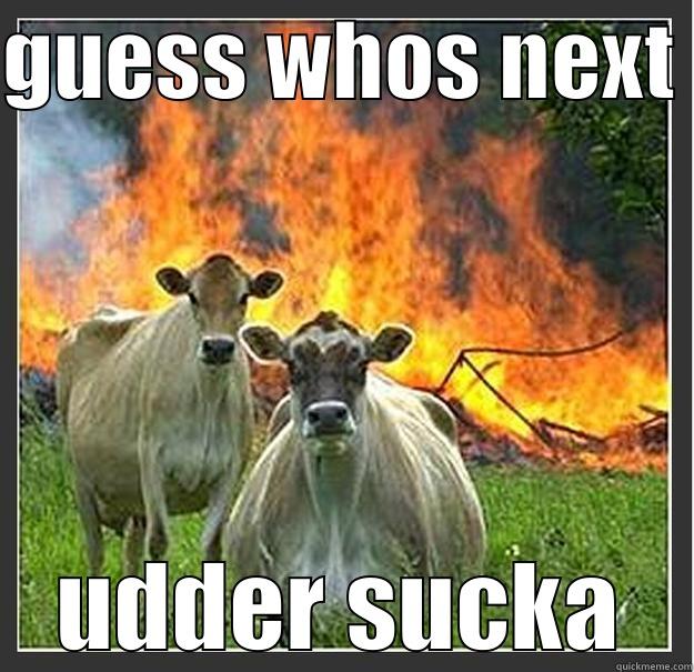 tough cow - GUESS WHOS NEXT  UDDER SUCKA Evil cows