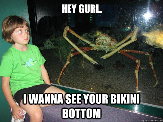 Hey gurl. i wanna see your bikini bottom  wildly inappropriate crab