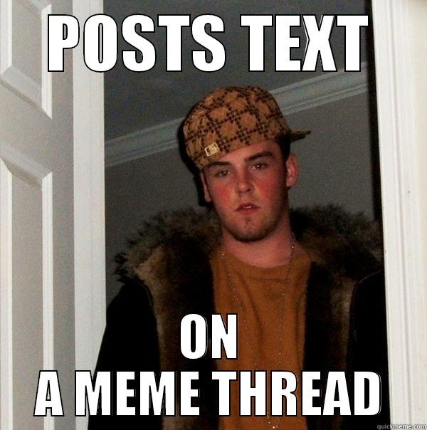 POSTS TEXT ON A MEME THREAD Scumbag Steve