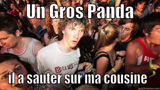         UN GROS PANDA         IL A SAUTER SUR MA COUSINE  Sudden Clarity Clarence