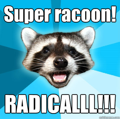 Super racoon! RADICALLL!!! - Super racoon! RADICALLL!!!  Lame Pun Coon