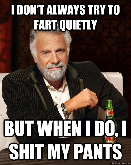 I don't always try to fart quietly but when i do, i shit my pants  The Most Interesting Man In The World