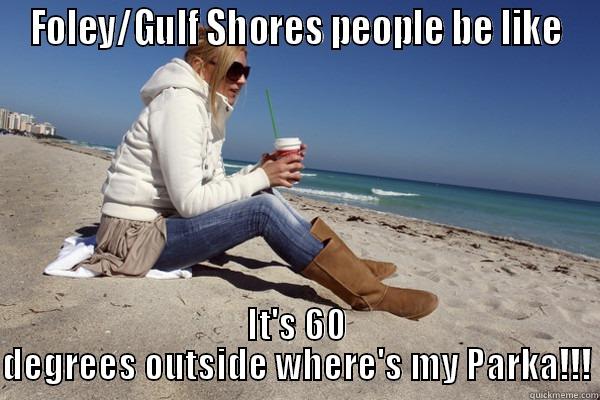 Cold weather - FOLEY/GULF SHORES PEOPLE BE LIKE IT'S 60 DEGREES OUTSIDE WHERE'S MY PARKA!!! Misc