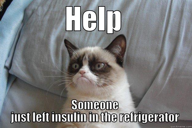 HELP SOMEONE JUST LEFT INSULIN IN THE REFRIGERATOR Grumpy Cat