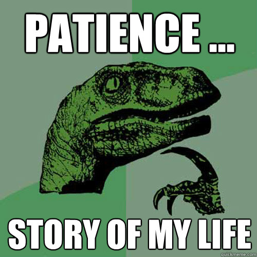 Patience ... Story of my life - Patience ... Story of my life  Philosoraptor