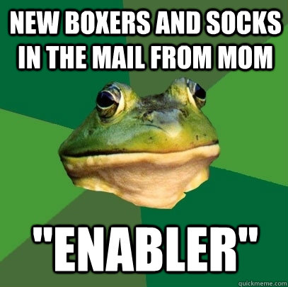 New boxers and socks in the mail from mom 