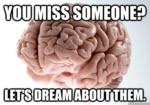 You miss someone? Let's dream about them. - You miss someone? Let's dream about them.  Scumbag Brain