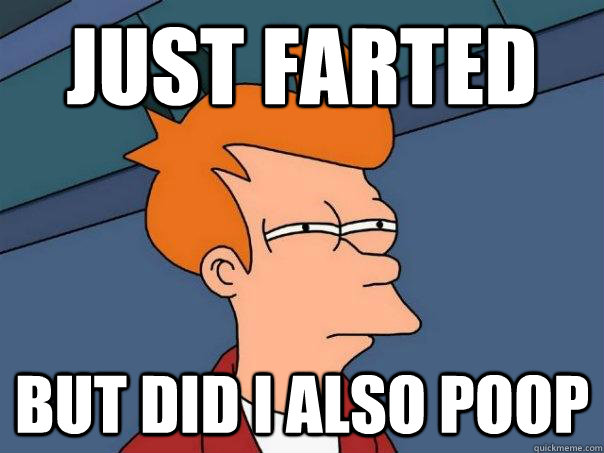 Just farted But did i also poop  Futurama Fry