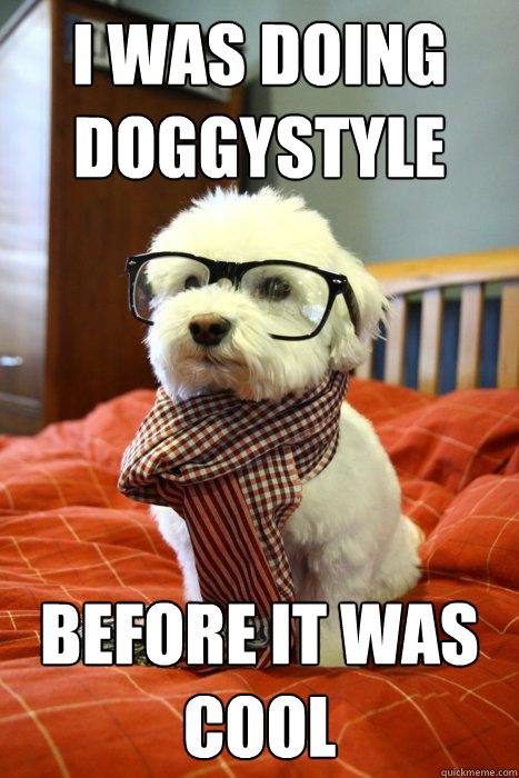 i was doing doggystyle Before It Was Cool  Hipster Dog