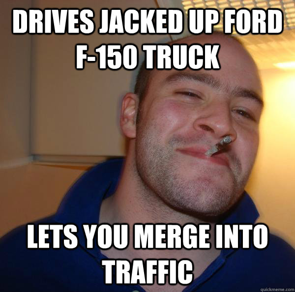 Drives jacked up Ford F-150 Truck lets you merge into traffic - Drives jacked up Ford F-150 Truck lets you merge into traffic  Misc