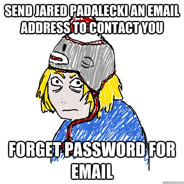 Send Jared Padalecki an email address to contact you Forget password for email  