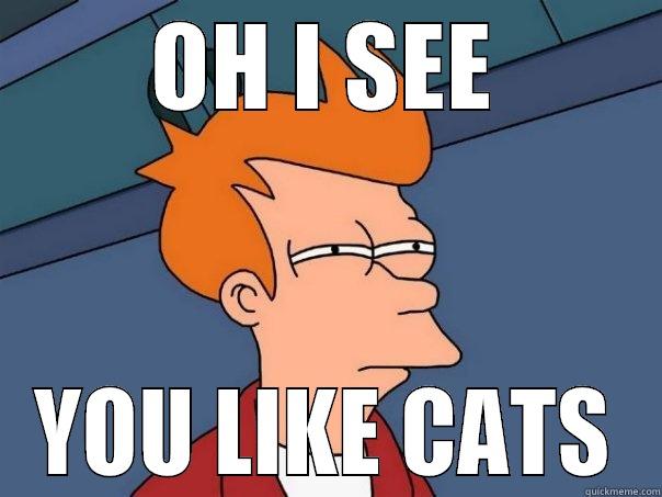 OH I SEE YOU LIKE CATS Futurama Fry