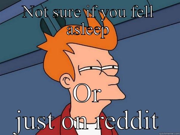 NOT SURE IF YOU FELL ASLEEP OR JUST ON REDDIT Futurama Fry