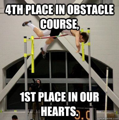 4th place in obstacle course, 1st place in our hearts.  MIT Pole Vault