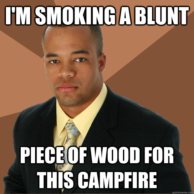 I'm smoking a blunt piece of wood for this campfire  Successful Black Man