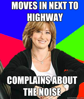 moves in next to highway complains about the noise  Sheltering Suburban Mom