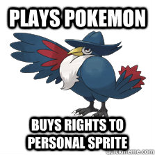 Plays Pokemon Buys rights to personal sprite  Rich Honchkrow