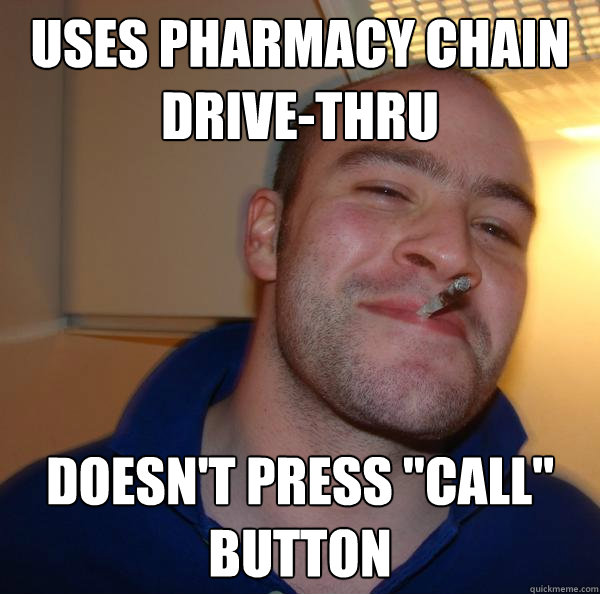 uses pharmacy chain drive-thru doesn't press 