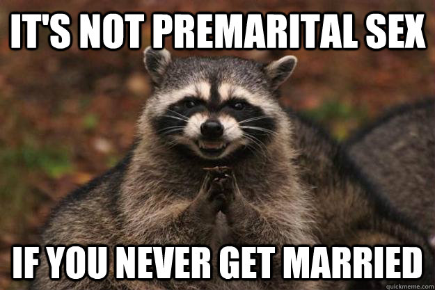 It's not premarital sex If you never get married  - It's not premarital sex If you never get married   Evil Plotting Raccoon