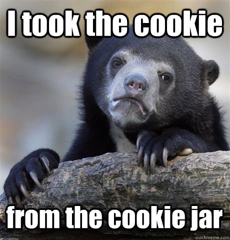 I took the cookie from the cookie jar   Confession Bear