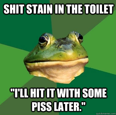 shit stain in the toilet 
