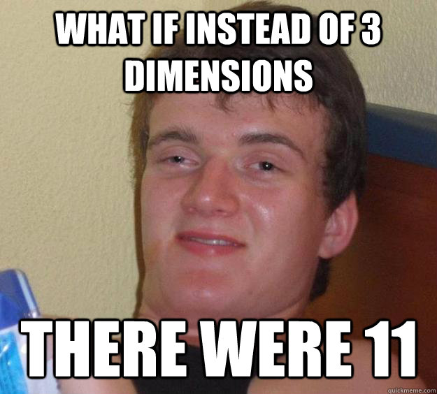 What if instead of 3 dimensions there were 11 - What if instead of 3 dimensions there were 11  10 Guy