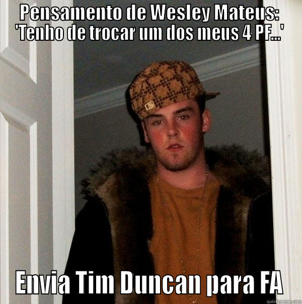 Teoria de Tiago Mateus - PENSAMENTO DE WESLEY MATEUS: 'TENHO DE TROCAR UM DOS MEUS 4 PF...' ENVIA TIM DUNCAN PARA FA Scumbag Steve