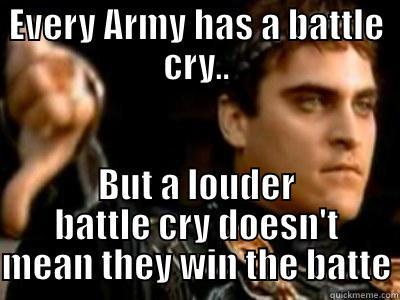 Battle Cries - EVERY ARMY HAS A BATTLE CRY.. BUT A LOUDER BATTLE CRY DOESN'T MEAN THEY WIN THE BATTE Downvoting Roman