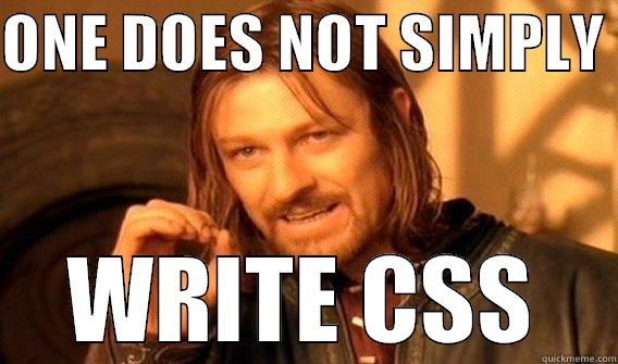 ONE DOES NOT SIMPLY  WRITE CSS One Does Not Simply