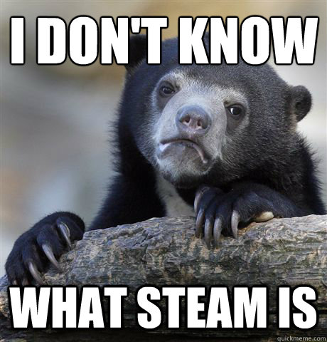 I don't know
 what steam is - I don't know
 what steam is  Confession Bear