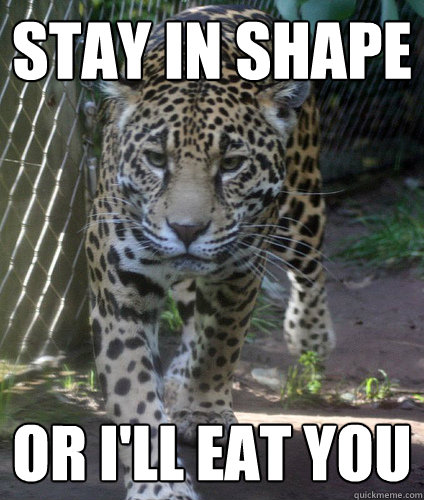 stay in shape or I'll eat you  