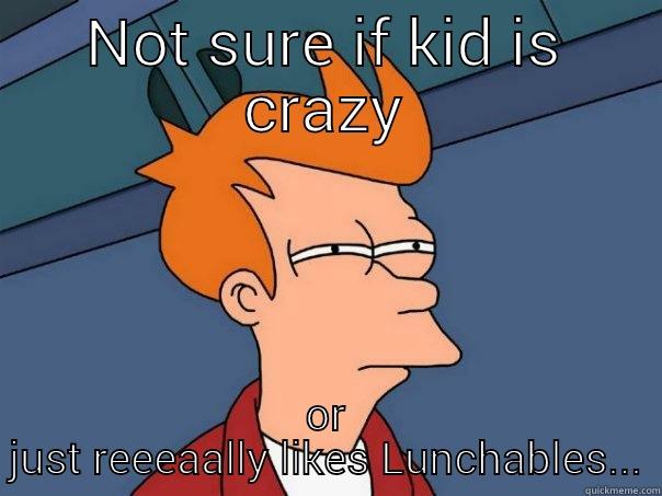 work meme sfw - NOT SURE IF KID IS CRAZY OR JUST REEEAALLY LIKES LUNCHABLES... Futurama Fry