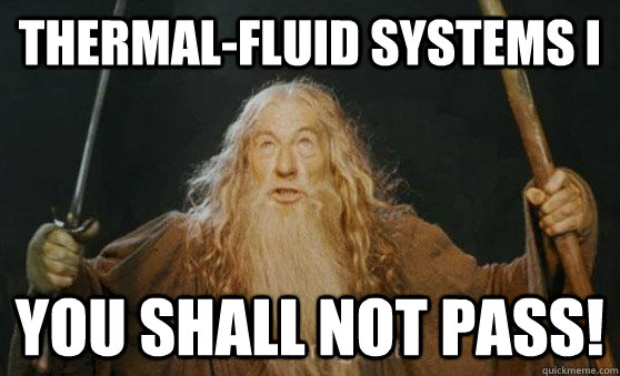 THERMAL-FLUID SYSTEMS I YOU SHALL NOT PASS!  Gandalf