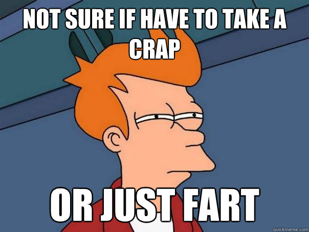 not sure if have to take a crap or just fart  Futurama Fry