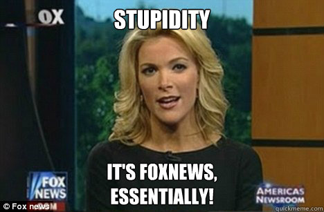 Stupidity It's Foxnews,
Essentially!  Megyn Kelly