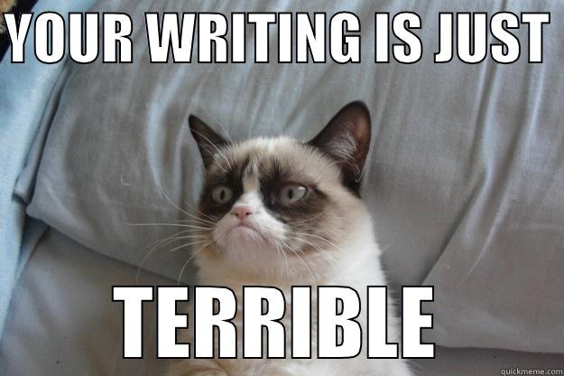 YOUR WRITING IS JUST  TERRIBLE Grumpy Cat