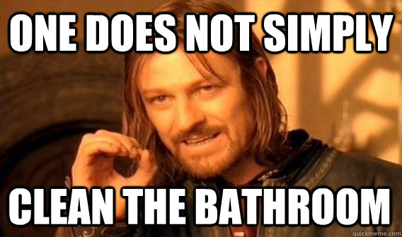 ONE DOES NOT SIMPLY CLEAN THE BATHROOM - ONE DOES NOT SIMPLY CLEAN THE BATHROOM  One Does Not Simply